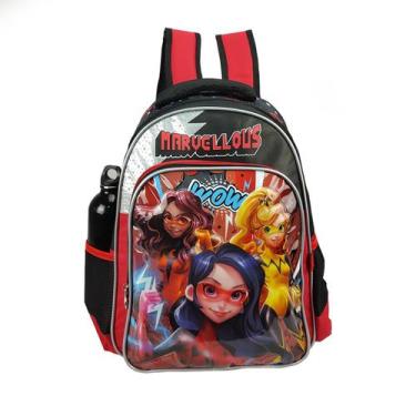 Imagem de Mochila Escolar Mochila Infantil Menina Marvellous, Preto, 14