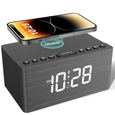 Imagem de Despertador com alto-falante Bluetooth ANJANK com rádio FM e carregado