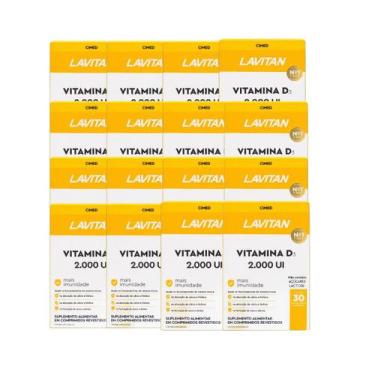 Imagem de Kit 16 Suplemento Lavitan Vitamina D3 2000 UI 30 Comp Cimed Sabor:Sem 