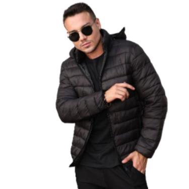 Imagem de Jaqueta Masculina Puffer Bobojaco Forrada de Inverno Premium Cor:Preto