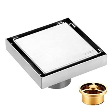 Imagem de Ralo de piso de a?o inoxid¨¢vel Ralo de ralo invis¨ªvel Filtro quadrado de chuveiro Ralos para cozinha, banheiro, garagem, varanda, b