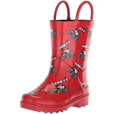Imagem de Botas de chuva AdTec infantis de borracha à prova d'água com alça fácil de calçar CI-5001, vermelho, 9 M EUA