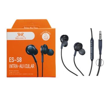 Imagem de Fone de Ouvido Com Microfone Stereo P2 Cabo em Tpu 1,2m ES-S8 Preto Relog`s