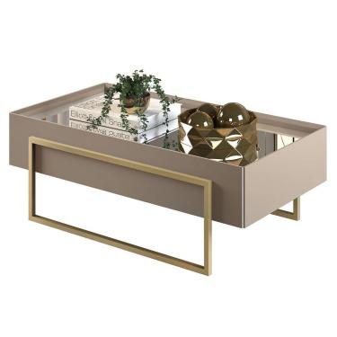 Imagem de Mesa de Centro Espelhada para Sala de Estar Suri Amarula - DJ Móveis