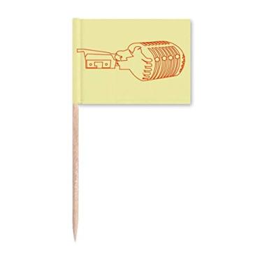 Imagem de Palito de Dente com Microfone e Placa de Decoração de Festa
