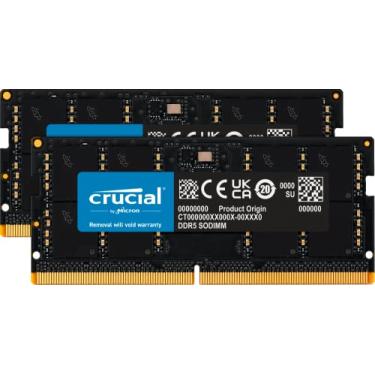 Imagem de Crucial Kit DDR5 RAM 32GB (2x16GB) 5200MHz (ou 4800MHz) SODIMM, memória de laptop, mini PC, RAM de alto desempenho (ou 4800MHz) - CT2K16G52C42S