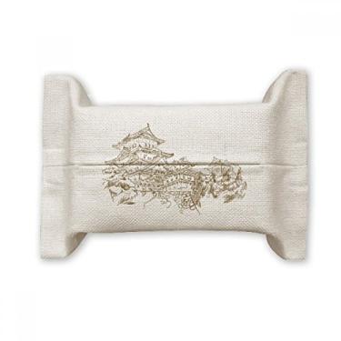 Imagem de China Landmark Sketch Suporte de capa de papel para lenços faciais, saco de linho de algodão