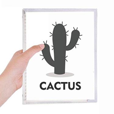 Imagem de Caderno de suculentas de planta de cacto verde, diário de folhas soltas recarregável