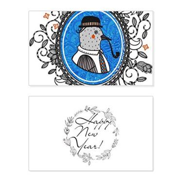 Imagem de Chapéu de pombo, ilustração de desenho animado, ano novo, festival, cartão de felicitações, mensagem de abençoar presente