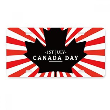 Imagem de Etiqueta de aço inoxidável para decoração de placa de licença de folha de bordo preto 4 de julho Happy Canada Day