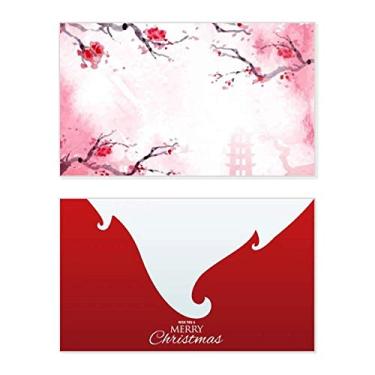 Imagem de Japan Culture Pink Sakura Ilustration Pattern Holiday Holiday Merry Christmas Congrats Card Christmas Letter Message