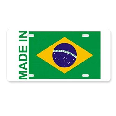Imagem de DIYthinker Etiqueta de aço inoxidável para decoração de placa de licença feita no Brasil