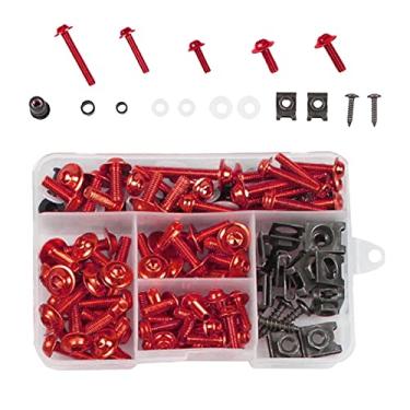 Imagem de Bothyi de Carenagem de Motocicleta 177Pcs 5 M6 Parafusos de Carroceria Parafusos de Carenagem Parafusos de Porca Clipes de Porca Motos, vermelho