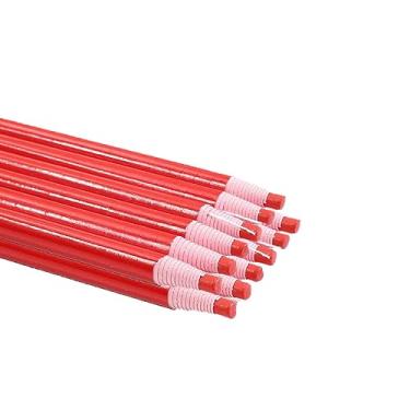 Imagem de 12 canetas marcadoras de costura, marcadores de giz de cera, lápis de tecido de alfaiate para marcação, traçado, ferramentas de desenho, corte livre, vermelho