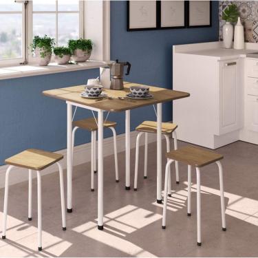 Imagem de Conjunto Mesa Dobrável 4 Lugares Bona Vita Móveis Madeirado