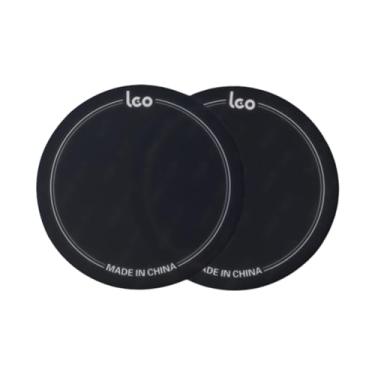 Imagem de Dynwave 2 peças remendo do pedal do tambor baixo, protetor do remendo da bateria, almofadas de prática acessórios duráveis do instrumento de percussão à prova, preto 9,6 cm