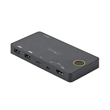 Imagem de StarTech.com 2 portas Híbrido USB-A + HDMI e USB-C KVM - Monitor único 4K 60Hz HDMI 2.0 - Desktop compacto e/ou laptop KVM Switch HDMI - Alimentado por barramento USB - Compatível com Thunderbolt 3 (SV221HUC4K)