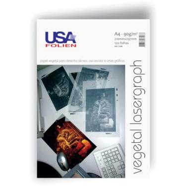 Imagem de Papel Vegetal, Usa Folien, A4, 90G, 210X297Mm, Pacote com 100 Folhas