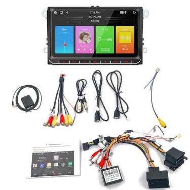 Imagem de CIADAZ Android 12 carro estéreo duplo ruído navegação GPS rádio FM com tela IPS de 9 polegadas Carplay Android Auto Suporte WIFI e conexão BT/link de telefone espelho/imagem reversa/controle de