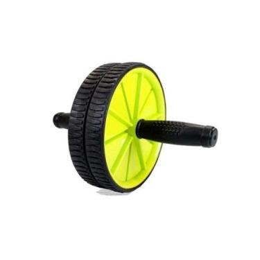 Imagem de Roda Abdominal Exercícios Fitness Ab Wheel + Tapete Amarelo - Mbfit
