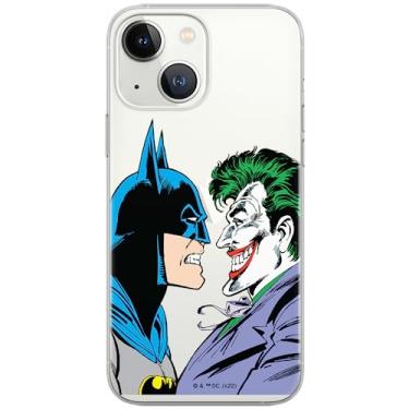 Imagem de ERT GROUP Capa de celular para iPhone 13 Mini, estampa DC original e oficialmente licenciada, Batman e Coringa 005, parcialmente transparente
