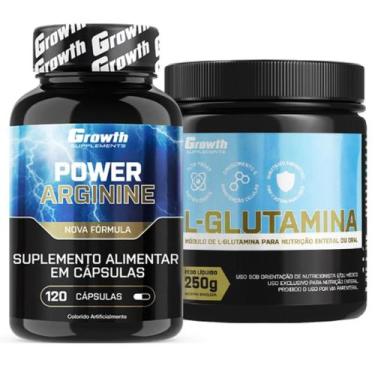 Imagem de Arginina 120 Caps + Glutamina Pura 250G Growth Supplements