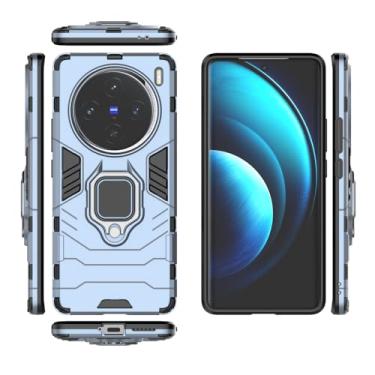 Imagem de Kukoufey Capa compatível com Vivo X100 5G, suporte magnético para carro compatível com Vivo X100 5G V2309A capa azul