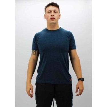 Imagem de Camiseta Masculina Adulto Cia da Malha Básica Petróleo Cor:Petroleo;Tamanho:3G-Masculino