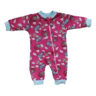 Imagem de Macacão Bebe Menina Recém Nascida A 3 Meses Zíper E Moletom-Feminino