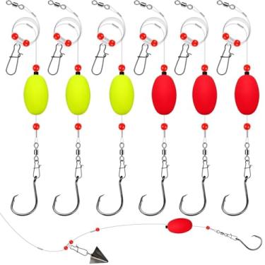 Imagem de Dovesun Equipamento de busca de peixes com flutuador 52 cm, equipamento de pesca de surfe, 40,8 kg, equipamento de pesca para tubarão Bluefish Stripers 6 peças 8/0
