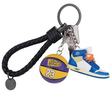 Imagem de MPK Mini chaveiro de tênis - chaveiro de basquete 3D acessórios para homens, mulheres e meninos, presentes de formatura, presentes inspiradores, azul, P