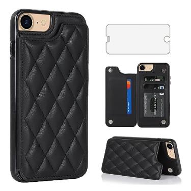 Imagem de Asuwish Capa de celular para iPhone 7/8/SE 2020/2022 capa carteira com protetor de tela e suporte de cartão RFID para celular iPhone7 iPhone8 7s 8s i SE2020 SE2022 2/2nd/3/3ª geração SE2 SE3 7SE 8SE