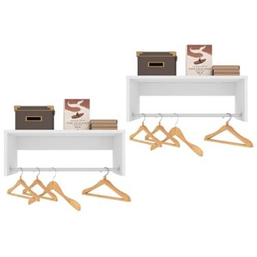 Imagem de Kit 2 Nichos Cabideiros Suspensos Berlim Branco - Lumil Móveis