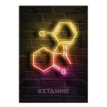 Imagem de Placa Decorativa Composição Química Cetamina Decoração Escritório Ciência Poster