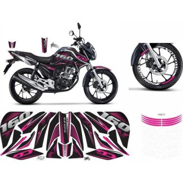 Imagem de Adesivo Titan 160 Kit Completo Carenagem Roda Ano 2022 Rosa - Resitank