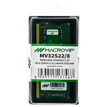 Imagem de Memória RAM para Notebook Macrovip DDR4 8GB 3200MHz - MV32S22/8
