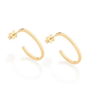 Imagem de Brincos banhado ouro 3x 24k 18k e 22k femininos meia argola rommanel o