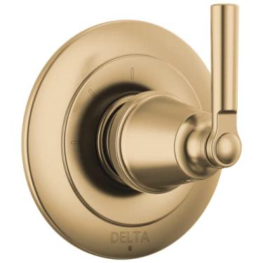 Imagem de Delta Faucet Kit de acabamento de desviador de alça de chuveiro Saylor Gold com 3 configurações, kit de desviador de válvula, kit de desvio de chuveiro, bronze champanhe T11835-CZ (válvula não