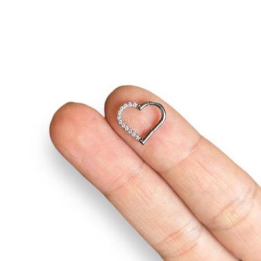 Imagem de Piercing Titânio Daith Coração Cravejado Fecho Click - Rarasteel Pierc