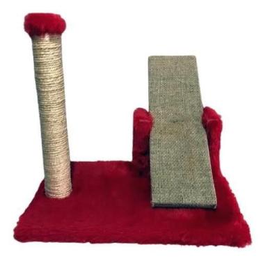 Imagem de Arranhador Para Gatos Mini Poste Com Gangorra Vermelho - Akara Do Gato