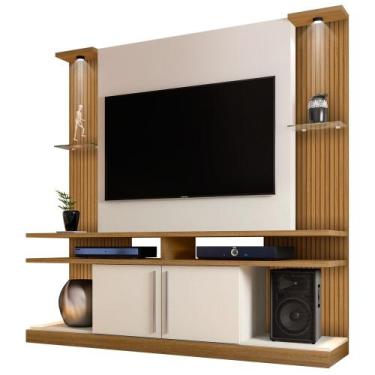 Imagem de Estante Home Theater Para TV Até 60 Pol. com LED York Cinamomo/Off Whi
