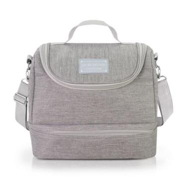 Imagem de Bolsa Térmica Marmita Lancheira Necessaire 2 Divisórias Compartimentos