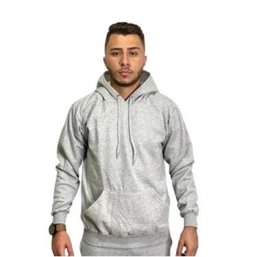 Imagem de Casaco Moletom liso Masculino Feminino Canguru Com Bolso e Capuz Blusa