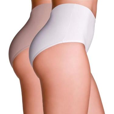 Imagem de Kit 2 Calcinhas Love Secret 42302 Alta Pós Parto Com Reforço, P, Branc