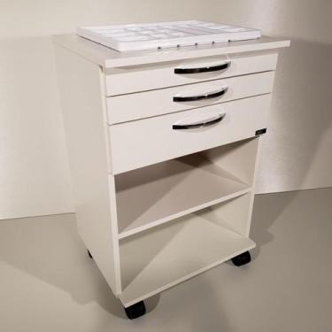 Imagem de Mesa Auxiliar Para Clínicas e Consultórios 02 Gavetas - Deki - Deki Mó