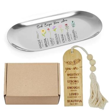 Imagem de Presentes cristãos para mulheres, joias religiosas, presentes espirituais, presentes espirituais para mulheres, amigos, aniversário, versículo da Bíblia (prateado)