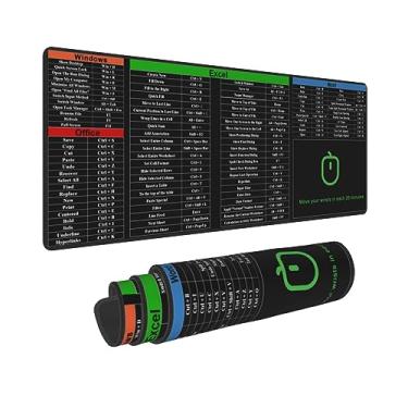 Imagem de Computador Office Power Point Excel Word Shortcut Keys Mouse Pad XL Extended Desk Mat, Base de borracha antiderrapante Borda costurada Gaming Pc Desktop Grande Mouse Pad, 80 X 28 cm