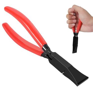 Imagem de Costureiro manual de aço metálico, ferramentas de alicate reto/dobrador de folha de metal de 17 cm, alicate de costura de borda em forma de costura de folha metálica com alça ergonômica para dobrar e