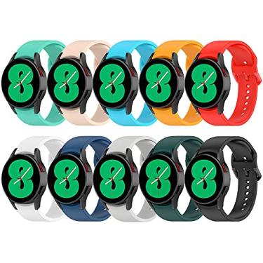 Imagem de Pulseira de silicone compatível com Galaxy Watch 6/5/4 40 de 44 mm, pulseira de silicone de 20 mm de largura para Samsung Galaxy Watch 6 classic de 43 mm e 47 mm/Watch 5 Pro de 45 mm/Watch 4 classic