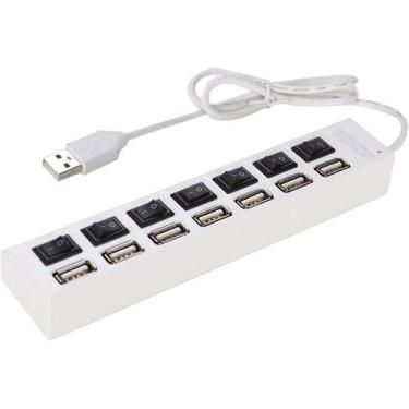 Imagem de Hub Usb 2.0 Hub De 7 Portas Usb Hub De Dados Portátil, Computador, Cas